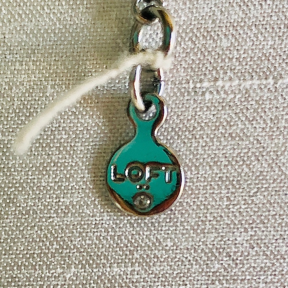 DONATED Loft Silver Bar Necklace & Geometric Earrings. 15” & 2 1/2”. - Picture 5 of 5